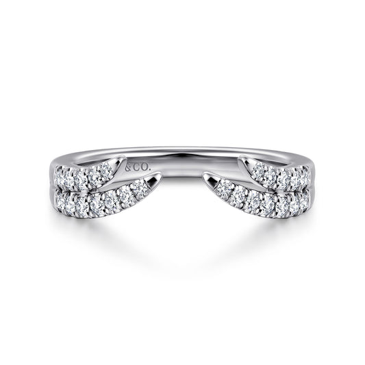 Curved 14K White Gold U Setting Diamond Open Anniversary Band — Gabriel & Co. AN16819W44JJ