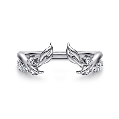 14K White Gold Curved Floral Open Diamond Ring — Gabriel & Co. AN16820W44JJ