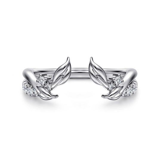 14K White Gold Curved Floral Open Diamond Ring — Gabriel & Co. AN16820W44JJ