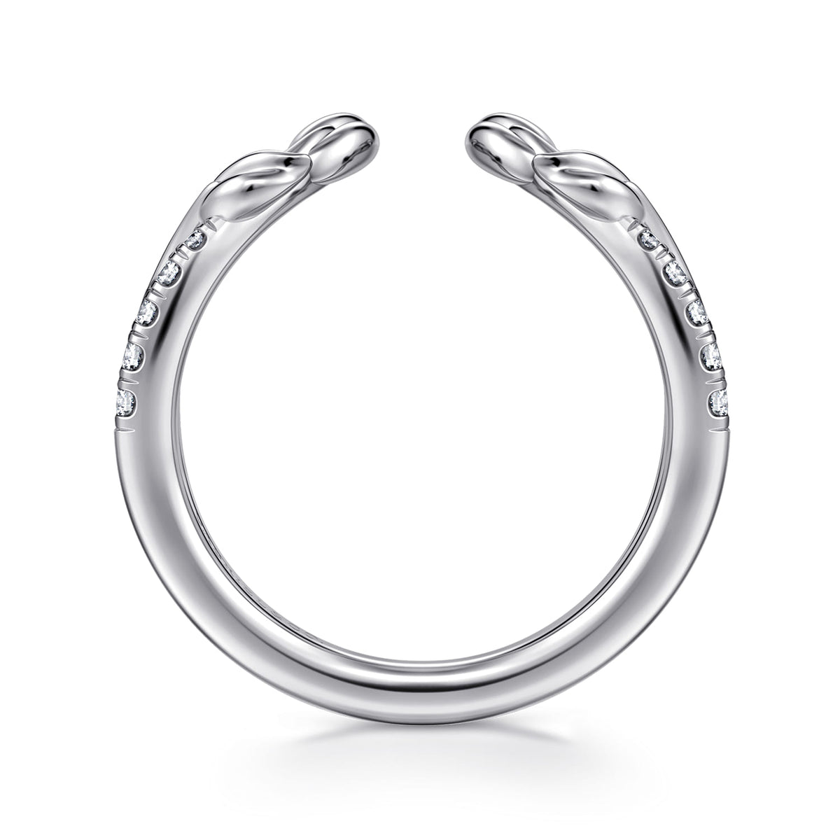 14K White Gold Curved Floral Open Diamond Ring — Gabriel & Co. AN16820W44JJ