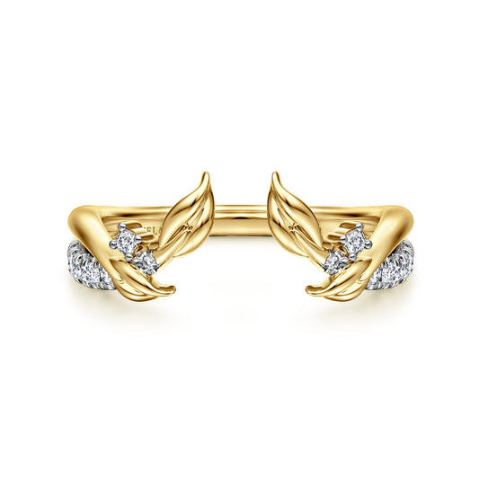 14K Yellow Gold Curved Floral Open Diamond Ring — Gabriel & Co. AN16820Y44JJ