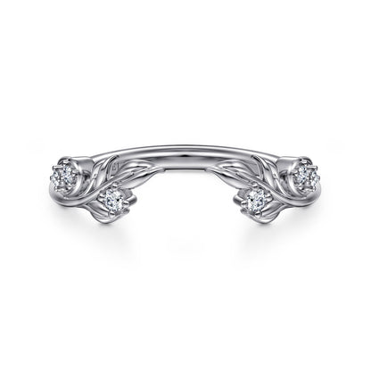 Floral 14K White Gold Prong Setting Diamond Open Anniversary Band — Gabriel & Co. AN16821W44JJ