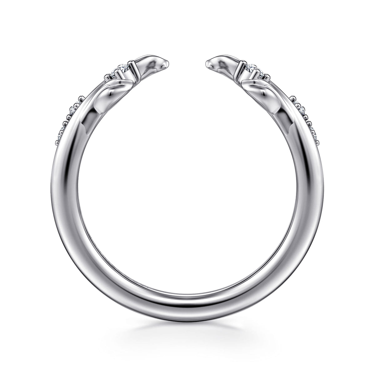 Floral 14K White Gold Prong Setting Diamond Open Anniversary Band — Gabriel & Co. AN16821W44JJ