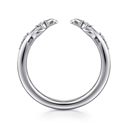 Floral 14K White Gold Prong Setting Diamond Open Anniversary Band — Gabriel & Co. AN16821W44JJ