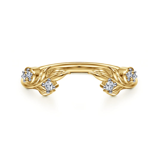 Floral 14K Yellow Gold Prong Setting Diamond Open Anniversary Band — Gabriel & Co. AN16821Y44JJ