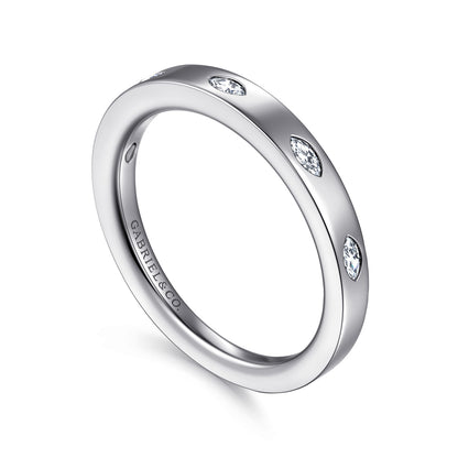 14K White Gold 5 Stone Flush Set Marquise Diamond Cigar Band — Gabriel & Co. AN16853W43JJ