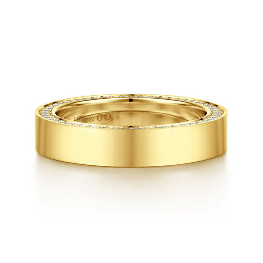 Wide 14K Yellow Gold Pave Setting Diamond Eternity Band — Gabriel & Co. AN16861-6Y44JJ