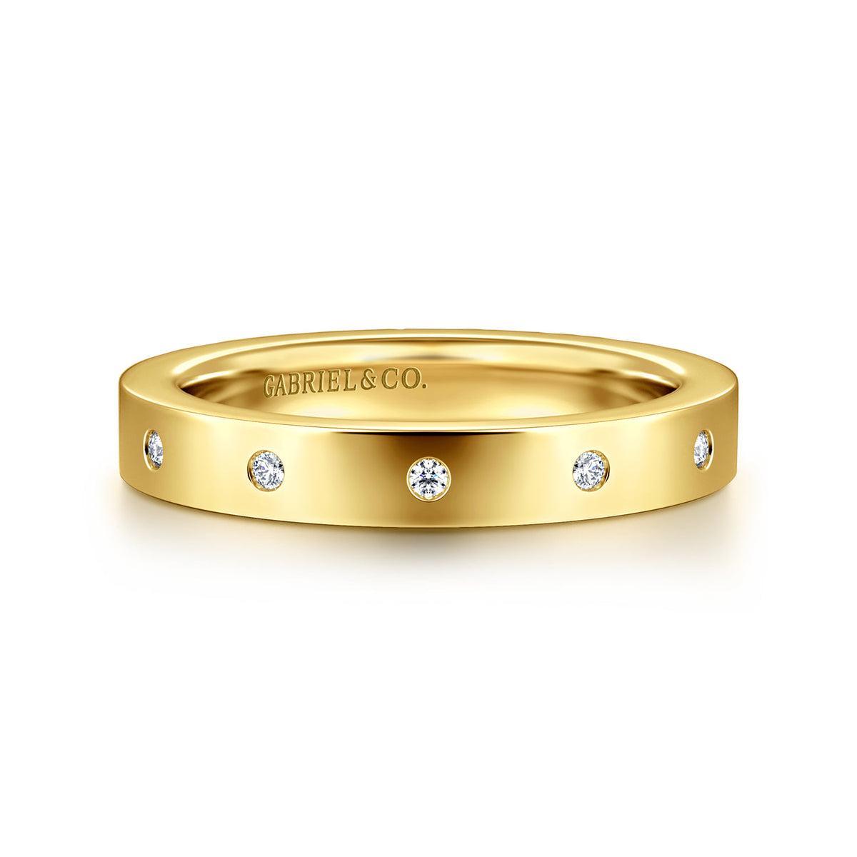 14K Yellow Gold Flush Set Diamond Eternity Band — Gabriel & Co. AN16877-6Y44JJ