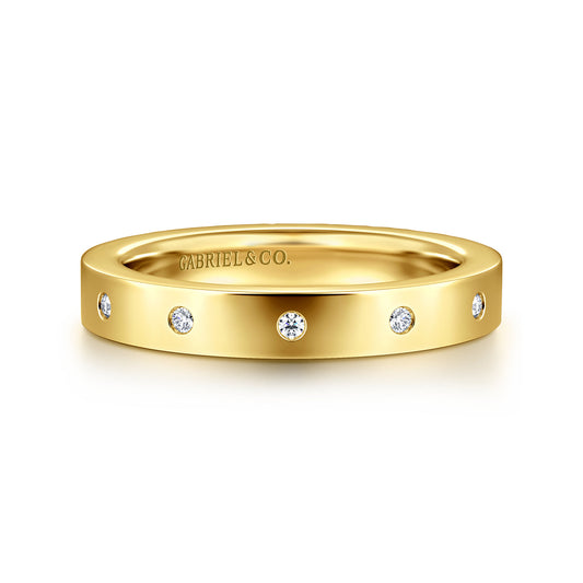 14K Yellow Gold Flush Set Diamond Eternity Band — Gabriel & Co. AN16877-6Y44JJ