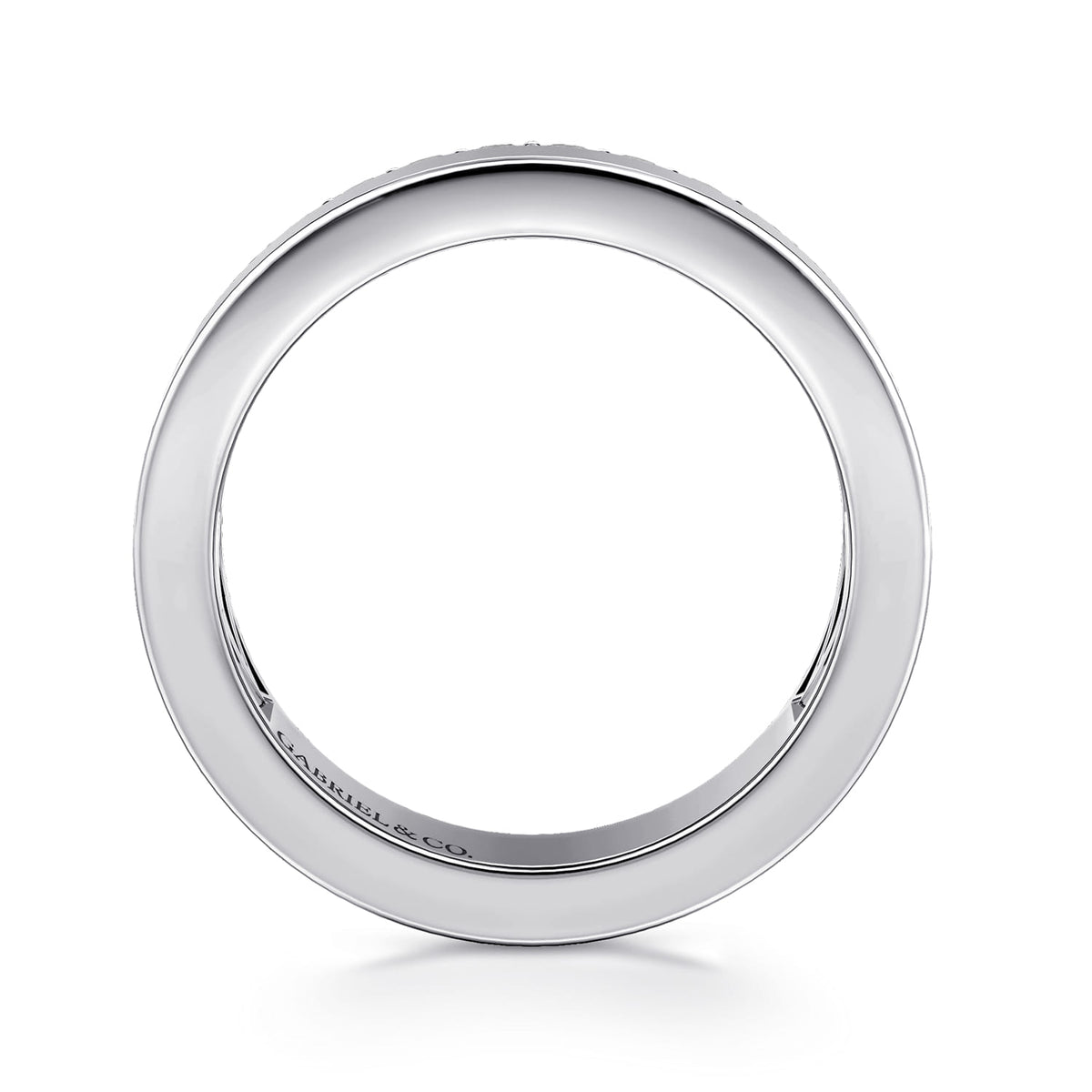 14K White Gold 5mm Diamond Anniversary Cigar Band — Gabriel & Co. AN16878W44JJ