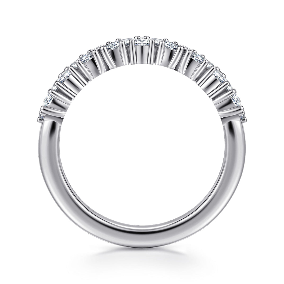 14K White Gold Prong Marquise and Round Diamond Anniversary Band — Gabriel & Co. AN16879W44JJ