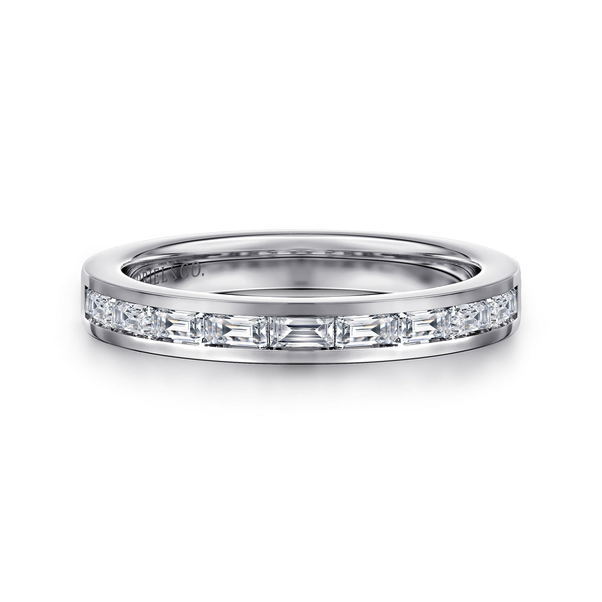 14K White Gold Channel Set Baguette Diamond Anniversary Band — Gabriel & Co. AN16886W43JJ