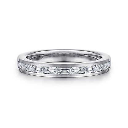 14K White Gold Channel Set Baguette Diamond Anniversary Band — Gabriel & Co. AN16886W43JJ