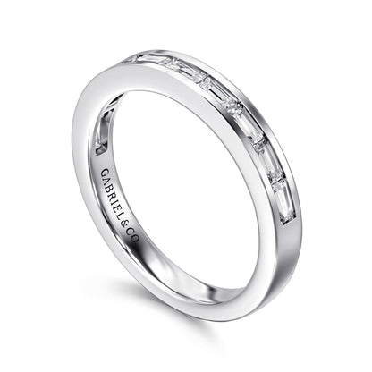 14K White Gold Channel Set Baguette Diamond Anniversary Band — Gabriel & Co. AN16886W43JJ