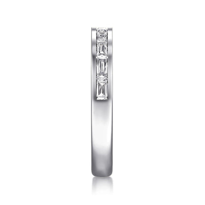 14K White Gold Channel Set Baguette Diamond Anniversary Band — Gabriel & Co. AN16886W43JJ