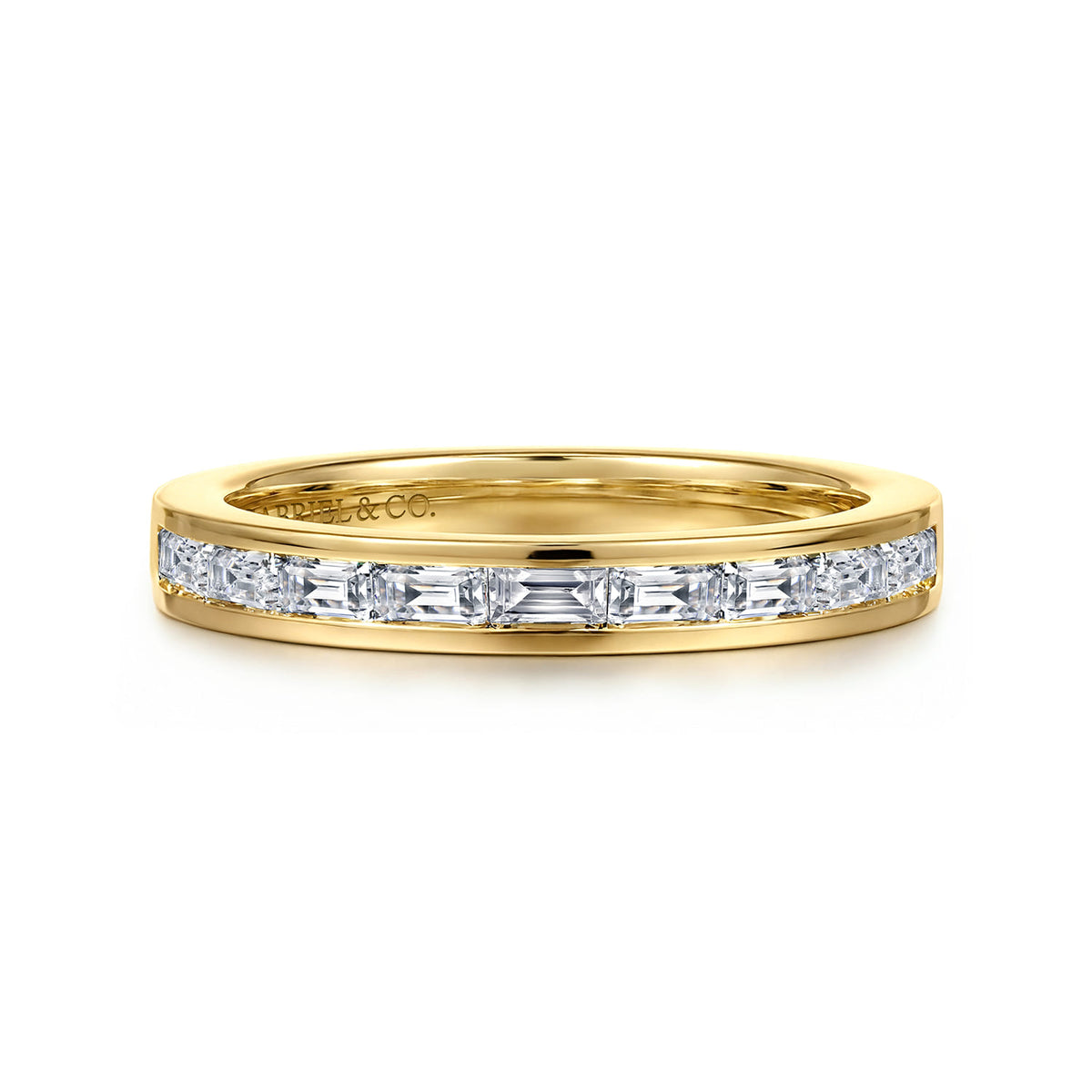 14K Yellow Gold Channel Set Baguette Diamond Anniversary Band — Gabriel & Co. AN16886Y43JJ