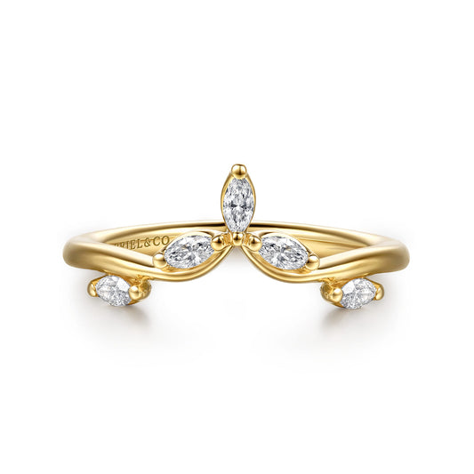 14K Yellow Gold Prong Set Marquise Diamond Anniversary Band — Gabriel & Co. AN16926Y43JJ