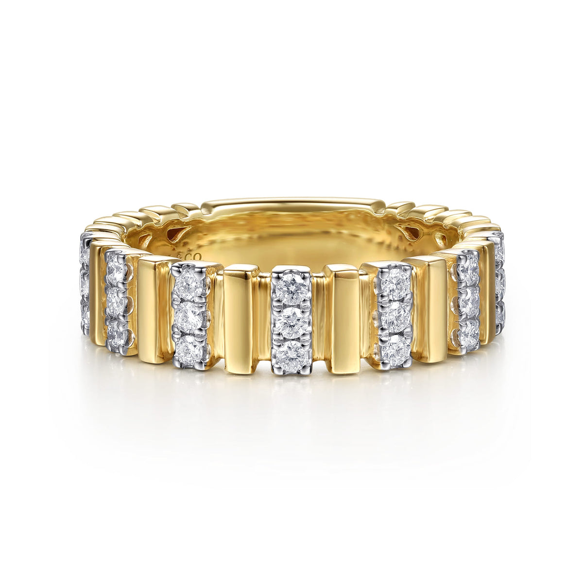 14K Yellow Gold U setting Diamond Anniversary Band — Gabriel & Co. AN16939Y44JJ