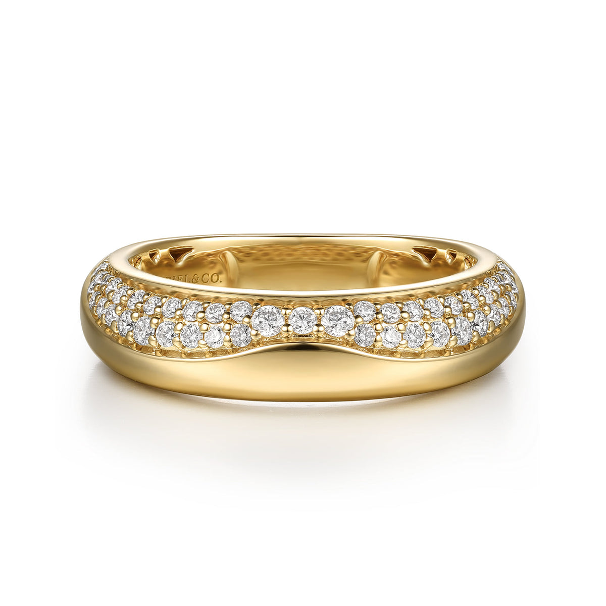 14K Yellow Gold Beads setting Diamond Anniversary Band — Gabriel & Co. AN16940Y44JJ