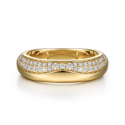 14K Yellow Gold Beads setting Diamond Anniversary Band — Gabriel & Co. AN16940Y44JJ