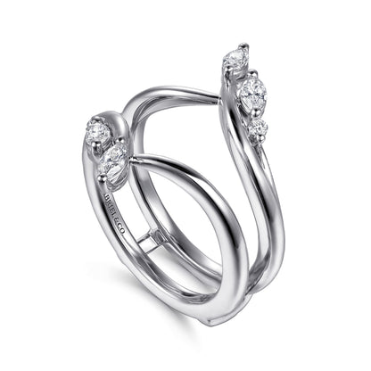 14K White Gold Prong set Marquise and Round Diamond Ring Enhancer — Gabriel & Co. AN16942M-W44JJ