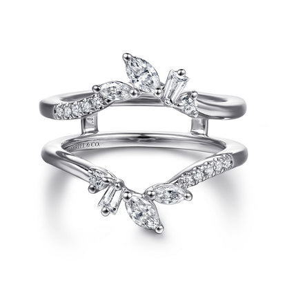 14K White Gold Prong Set Fancy Diamond Ring Enhancer — Gabriel & Co. AN16943M-W44JJ