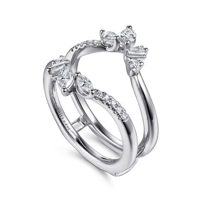 14K White Gold Prong Set Fancy Diamond Ring Enhancer — Gabriel & Co. AN16943M-W44JJ