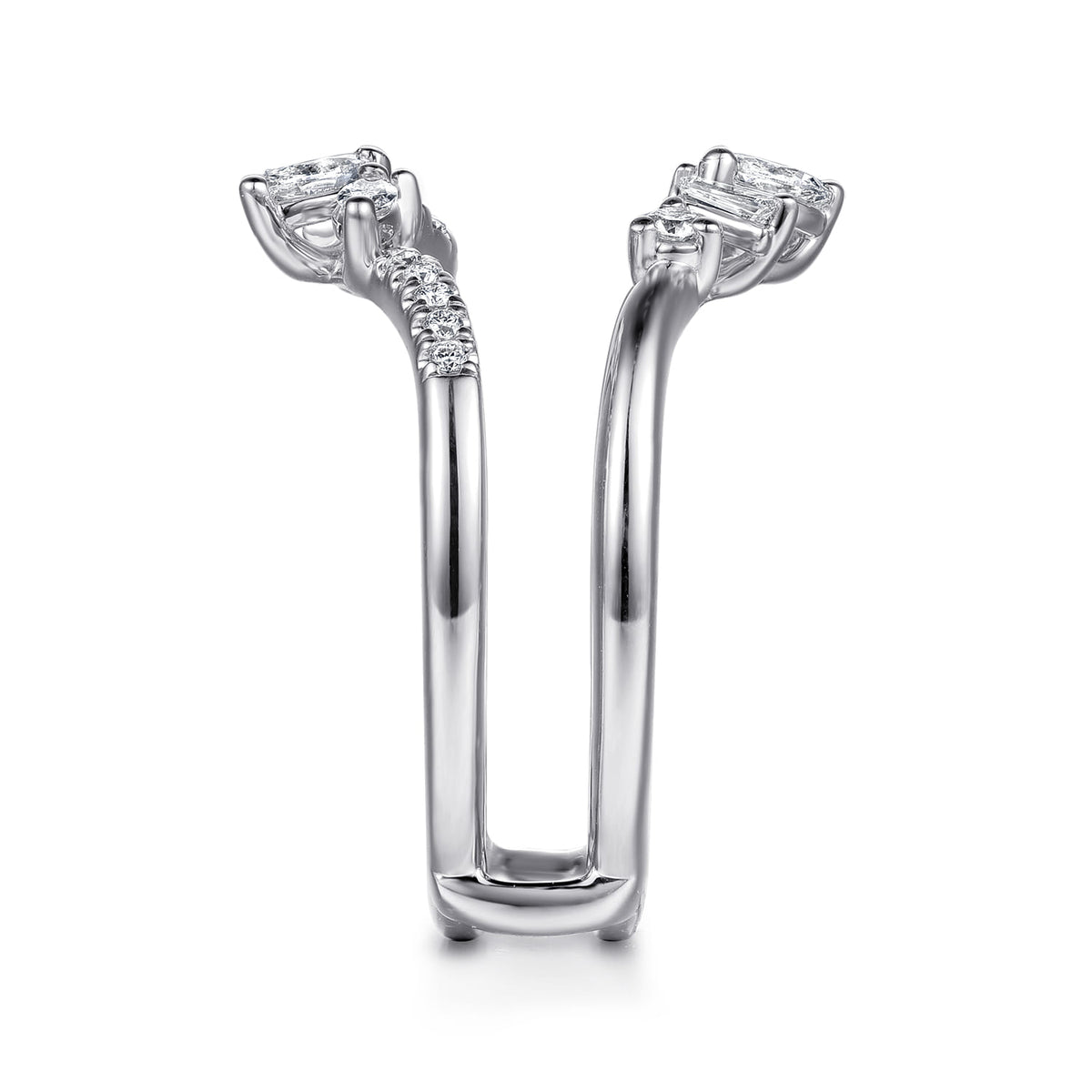 14K White Gold Prong Set Fancy Diamond Ring Enhancer — Gabriel & Co. AN16943M-W44JJ