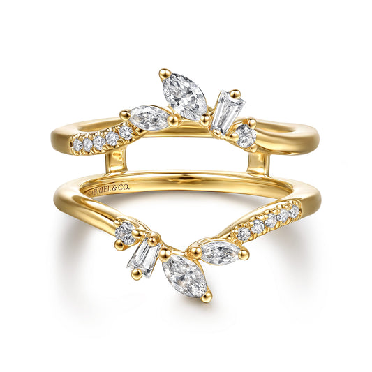 14K Yellow Gold Prong Set Fancy Diamond Ring Enhancer — Gabriel & Co. AN16943M-Y44JJ