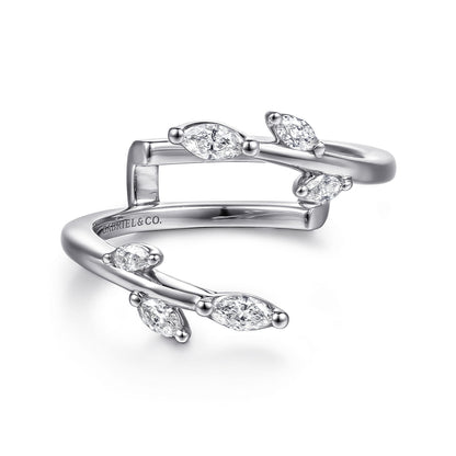 14K White Gold Prong set Marquise Diamond Ring Enhancer — Gabriel & Co. AN16945M-W43JJ