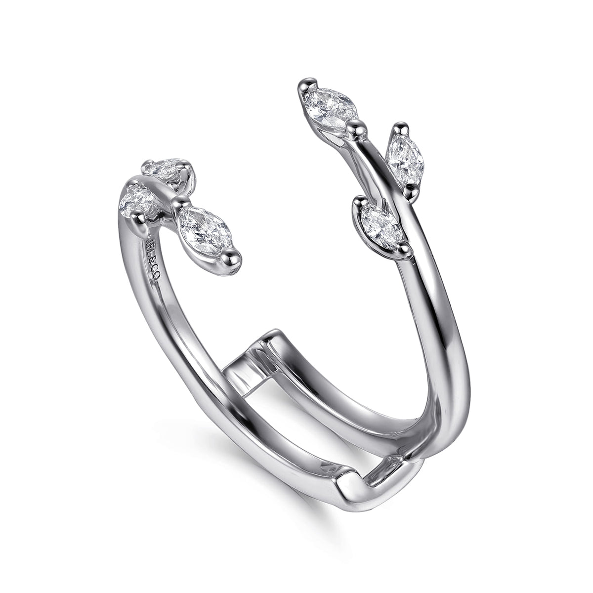 14K White Gold Prong set Marquise Diamond Ring Enhancer — Gabriel & Co. AN16945M-W43JJ