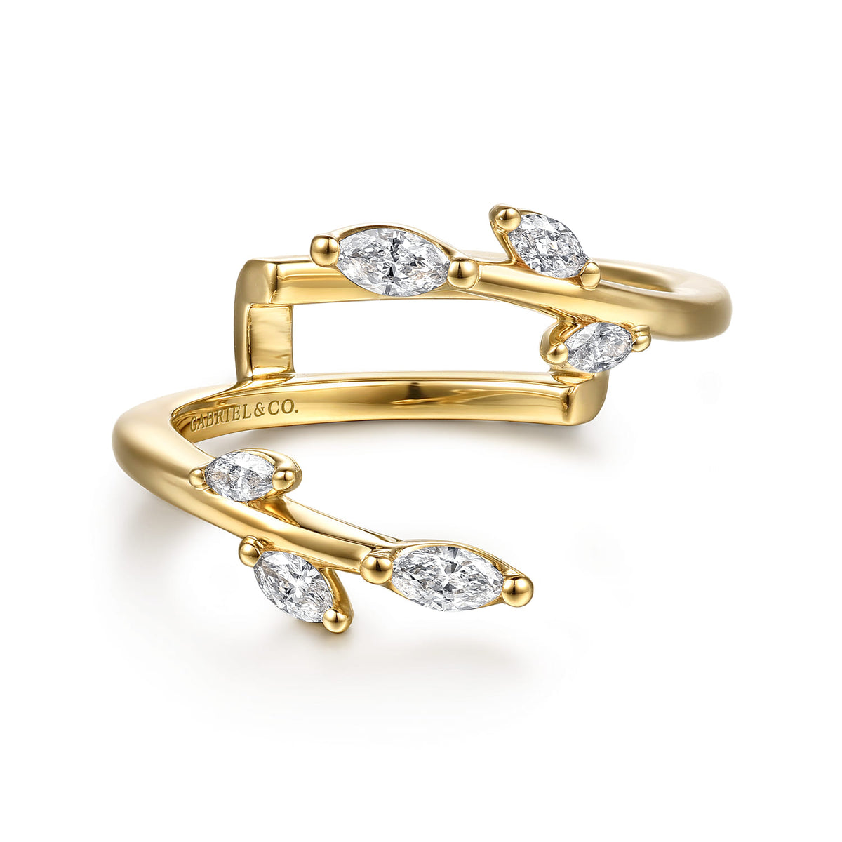 14K Yellow Gold Prong set Marquise Diamond Ring Enhancer — Gabriel & Co. AN16945M-Y43JJ