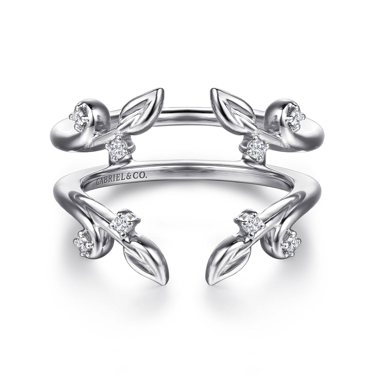 14K White Gold Prong set Diamond Ring Enhancer — Gabriel & Co. AN16946M-W44JJ