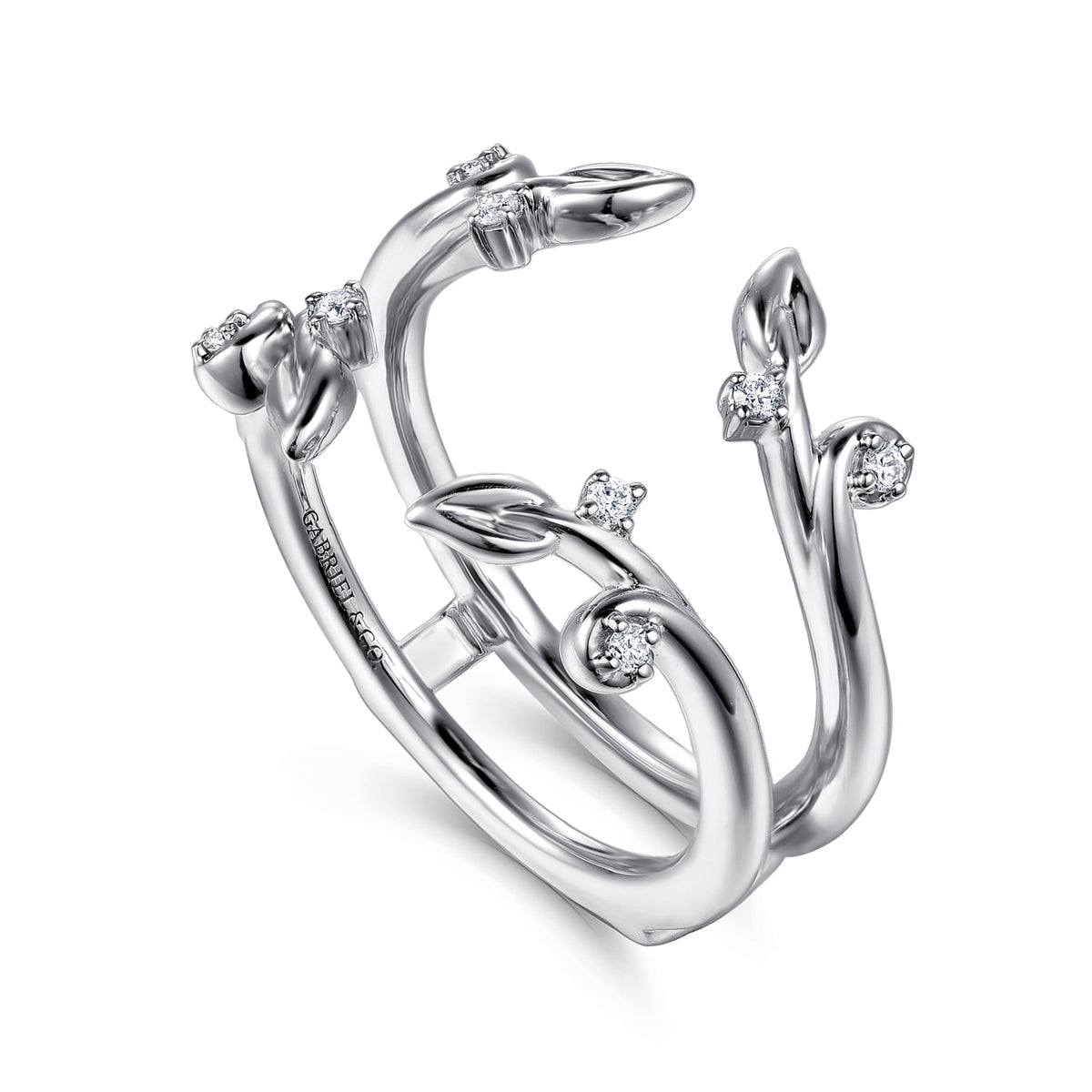 14K White Gold Prong set Diamond Ring Enhancer — Gabriel & Co. AN16946M-W44JJ
