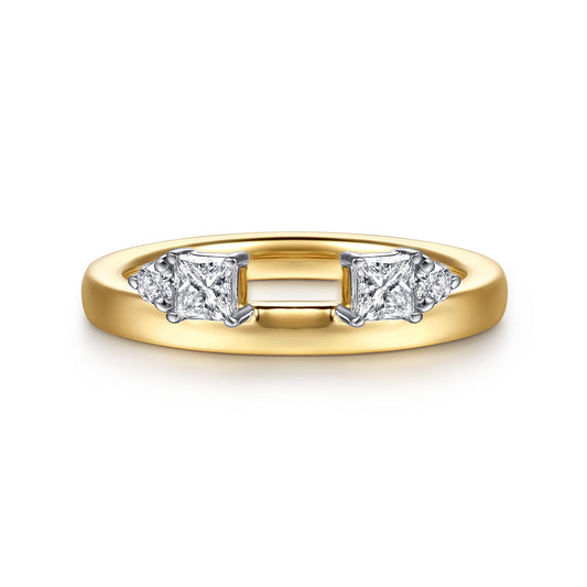 14K Yellow Gold Princess and Round Diamond Enhancer — Gabriel & Co. AN16973Y44JJ