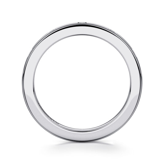 14K White Gold Bezel Set Princess Cut Diamond Anniversary Band — Gabriel & Co. AN16982W44JJ