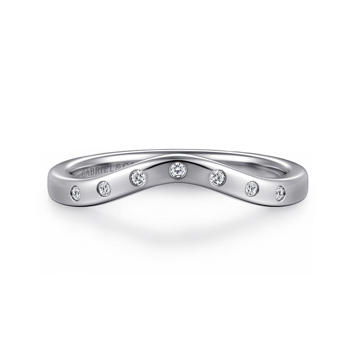 14K White Gold Bezel 7 Stone Diamond Anniversary Band — Gabriel & Co. AN16992W44JJ