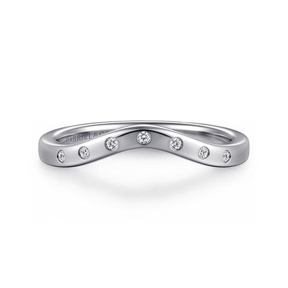 14K White Gold Bezel 7 Stone Diamond Anniversary Band — Gabriel & Co. AN16992W44JJ