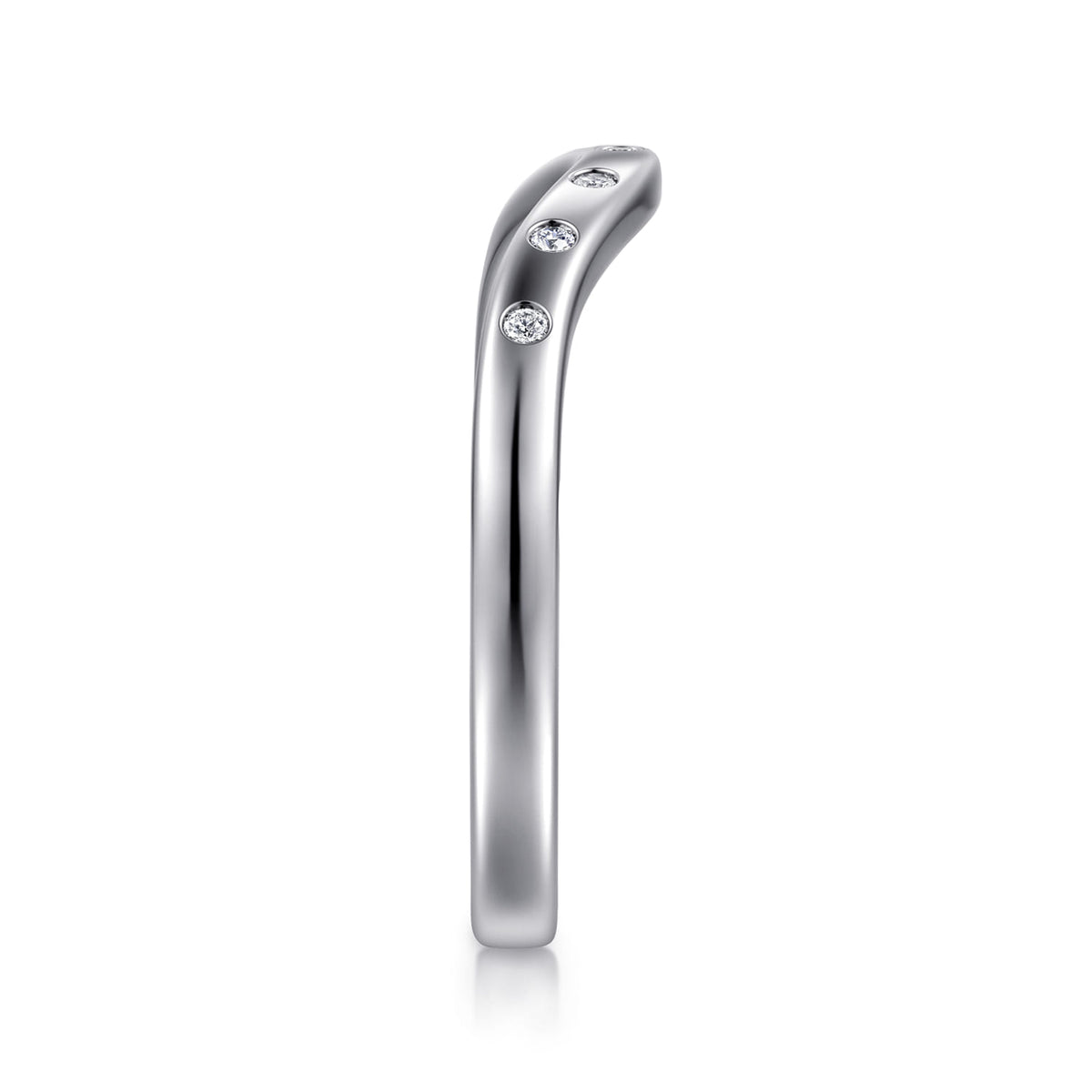 14K White Gold Bezel 7 Stone Diamond Anniversary Band — Gabriel & Co. AN16992W44JJ