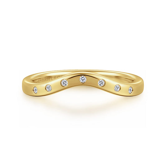 14K Yellow Gold Bezel 7 Stone Diamond Anniversary Band — Gabriel & Co. AN16992Y44JJ