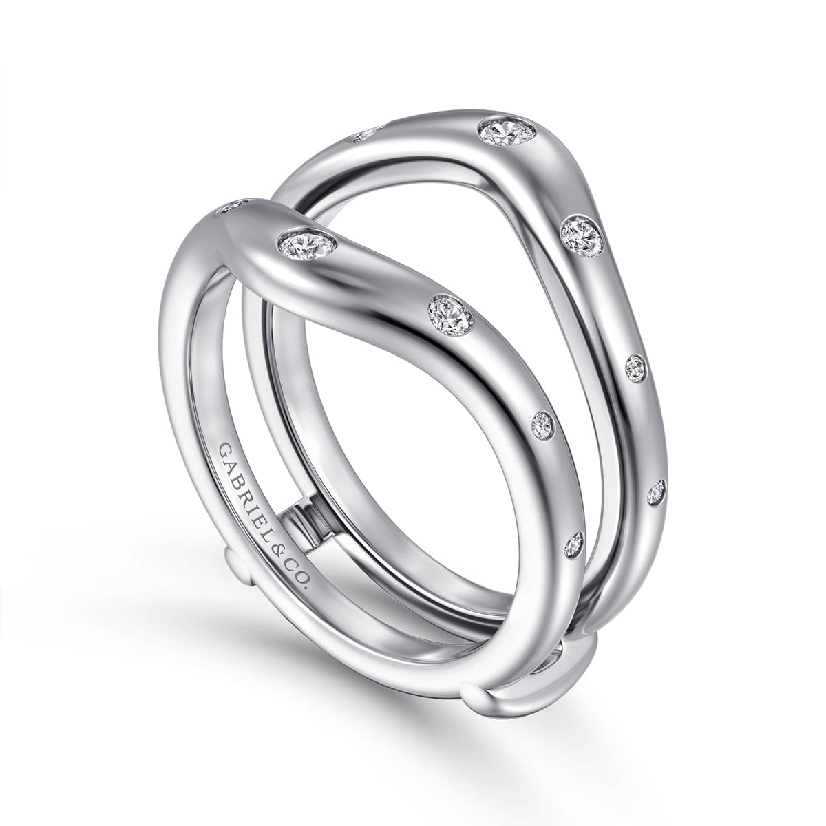 14K White Gold Diamond Ring Enhancer — Gabriel & Co. AN17013S-W44JJ