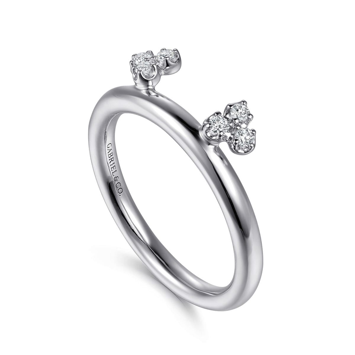 14K White Gold Butter Cup Setting Cluster Diamond Enhancer — Gabriel & Co. AN17020W44JJ