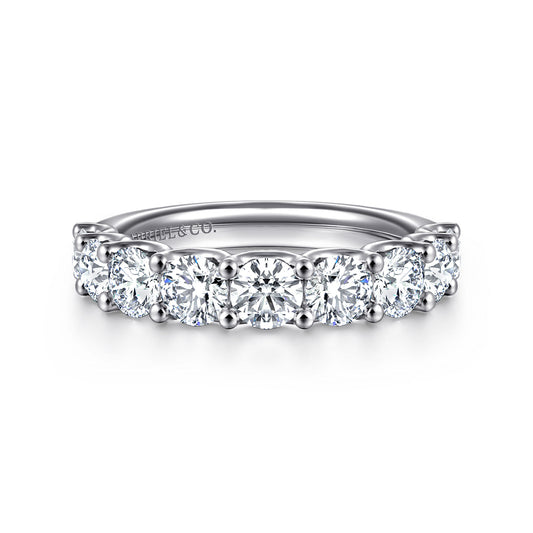 14K White Gold Scallop Setting 9 Stone Diamond Anniversary Band — Gabriel & Co. AN17064W44JJ