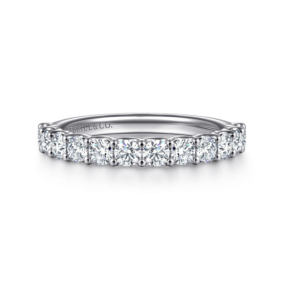 14K White Gold Scallop Setting Diamond Wedding Band — Gabriel & Co. AN17066W44JJ
