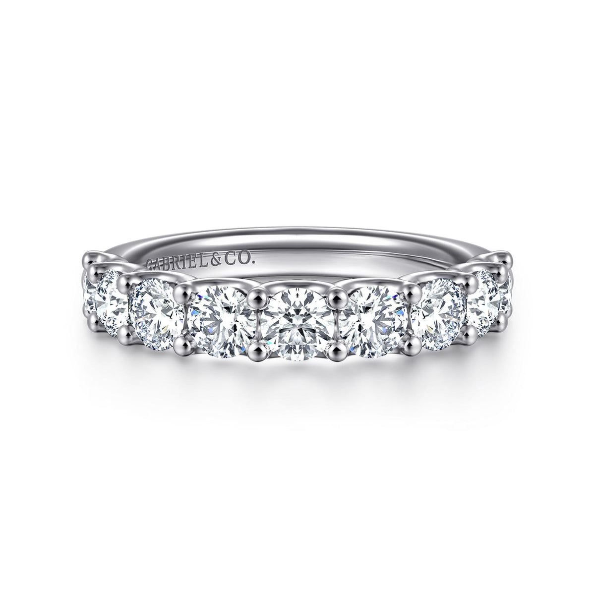 14K White Gold Scallop Setting Diamond Anniversary Band — Gabriel & Co. AN17068W44JJ