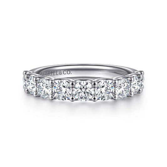 14K White Gold Scallop Setting Diamond Anniversary Band — Gabriel & Co. AN17068W44JJ