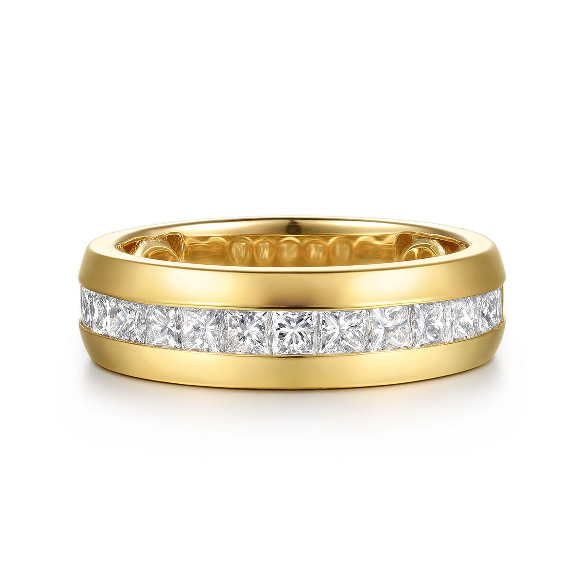14K Yellow Gold Channel Setting Princess Cut Diamond Anniversary Band — Gabriel & Co. AN17121Y44JJ