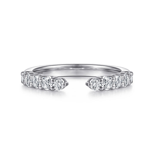 14K White Gold Prong Setting Open Diamond Anniversary Band — Gabriel & Co. AN17124W44JJ