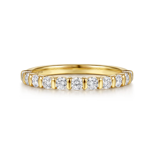 14K Yellow Gold Bar Set Diamond Anniversary Band — Gabriel & Co. AN17131Y44JJ