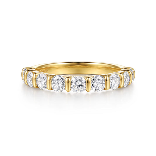 14K Yellow Gold Bar Set Diamond Anniversary Band — Gabriel & Co. AN17132Y44JJ